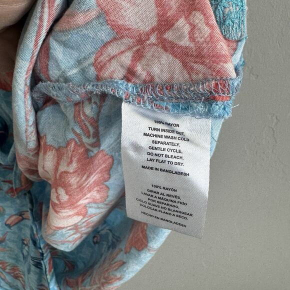 Havana Jim Blue Hawaiian Shirt Men’s XL Toucan Tropical Floral Bird Paradise - Picture 7 of 8